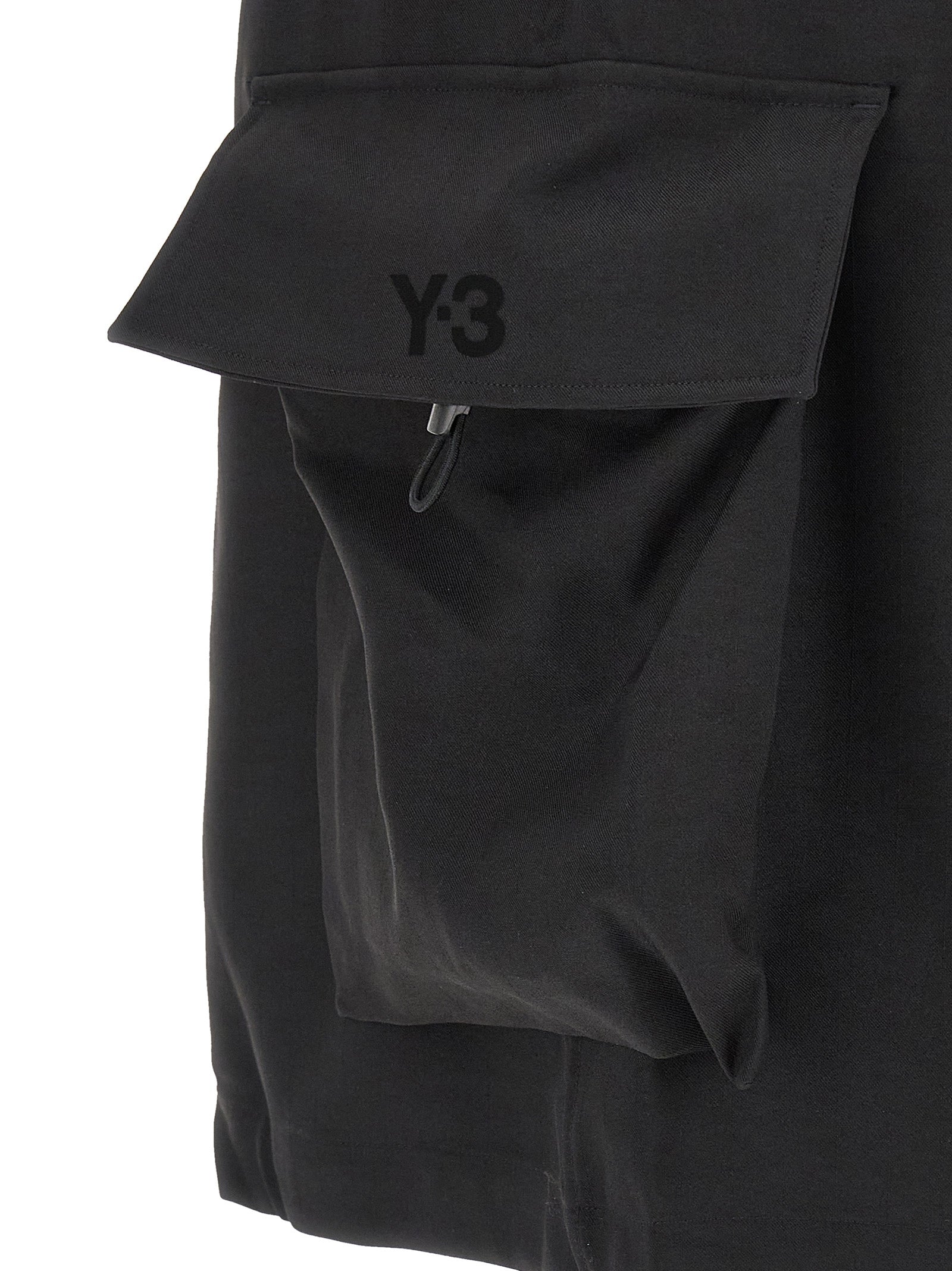 Black Polyester Bermuda Shorts