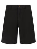 Black Cotton Bermuda Shorts