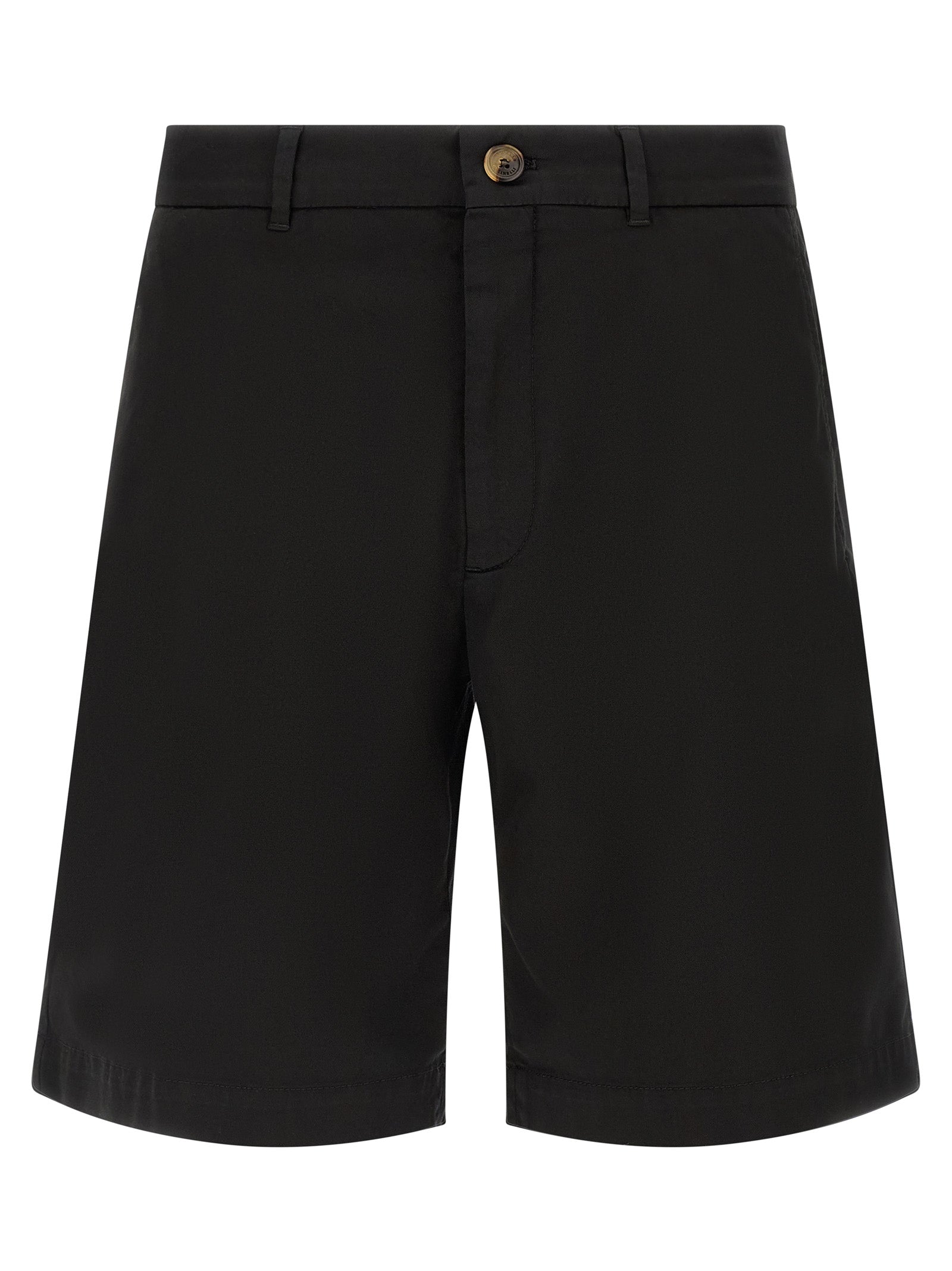 Black Cotton Bermuda Shorts