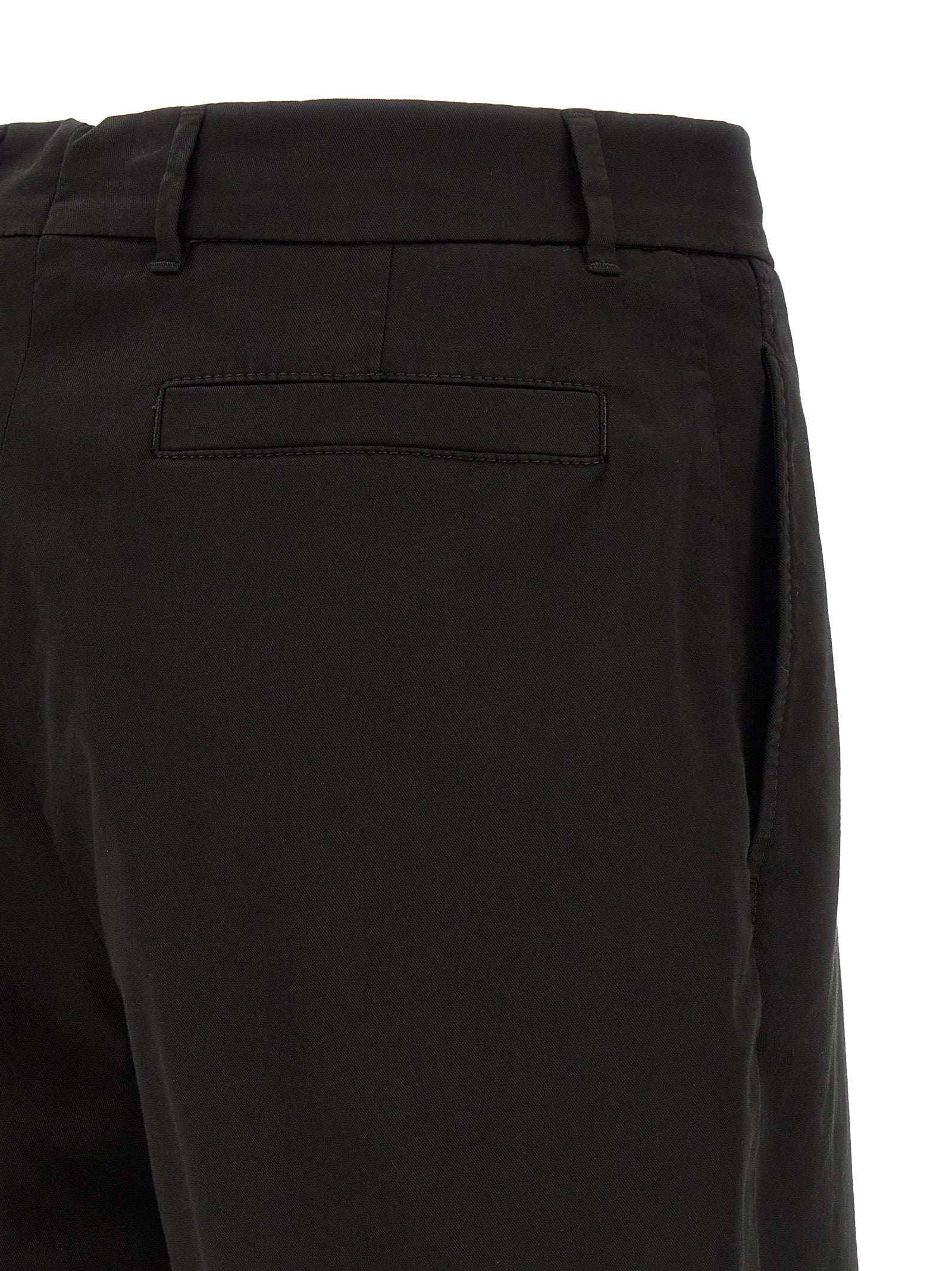 Black Cotton Bermuda Shorts