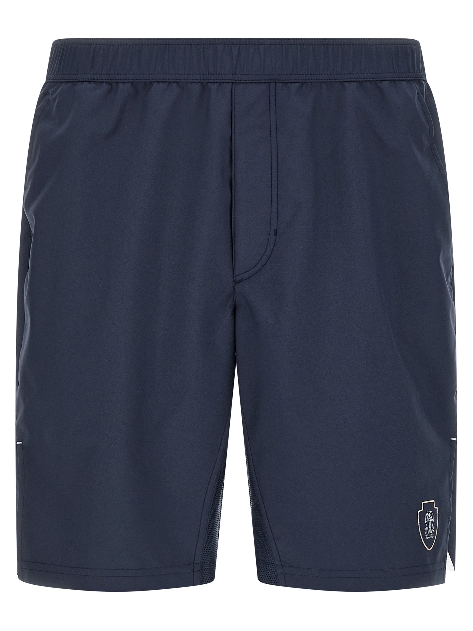 Blue Polyester Bermuda Shorts