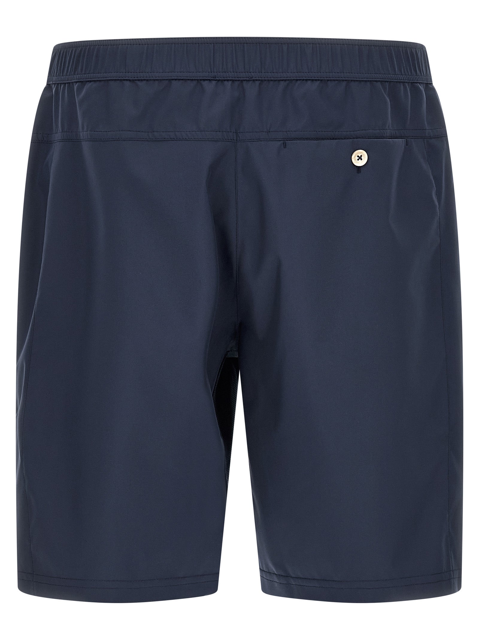 Blue Polyester Bermuda Shorts