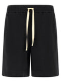 Black Cotton Bermuda Shorts