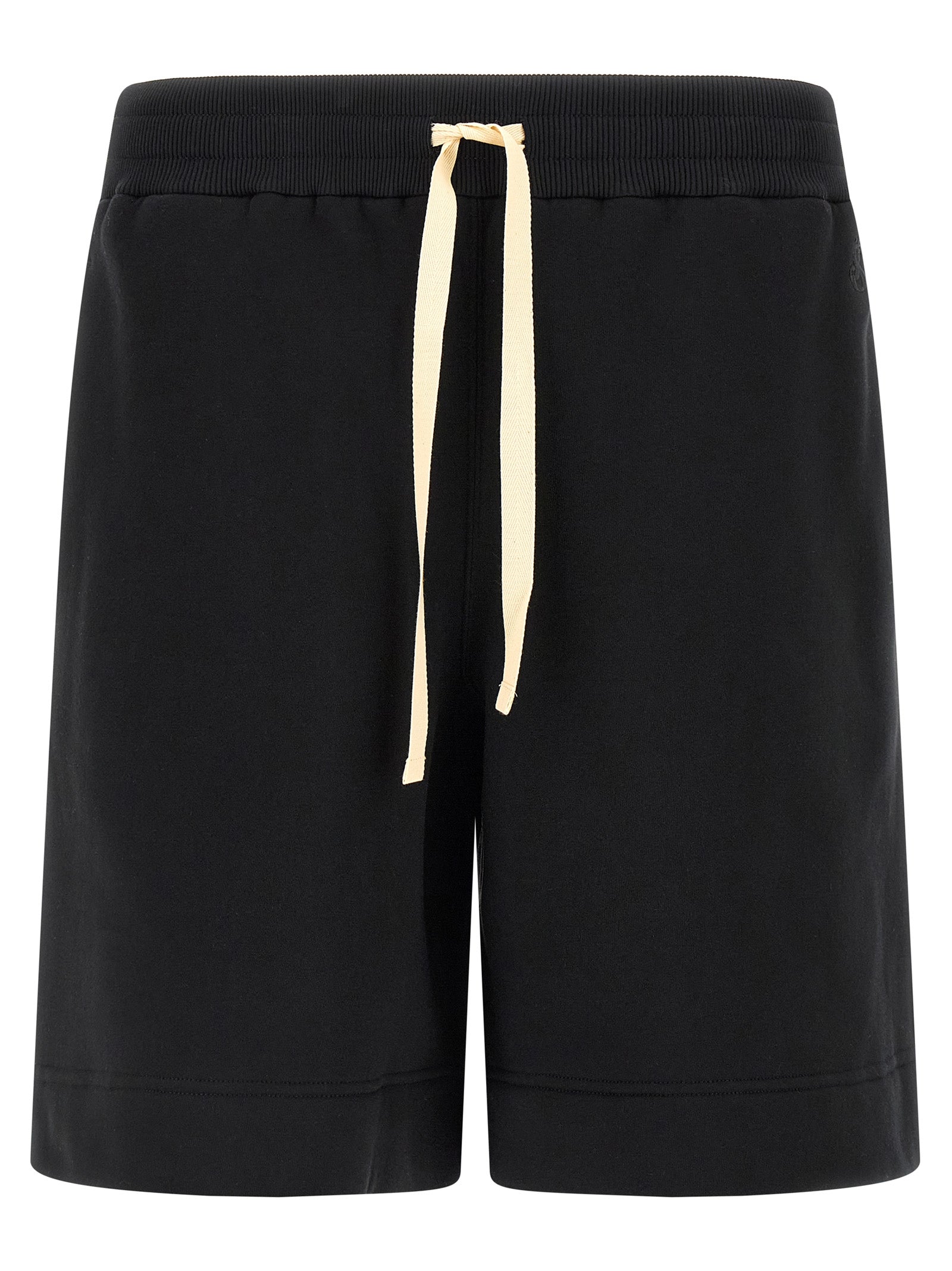Black Cotton Bermuda Shorts