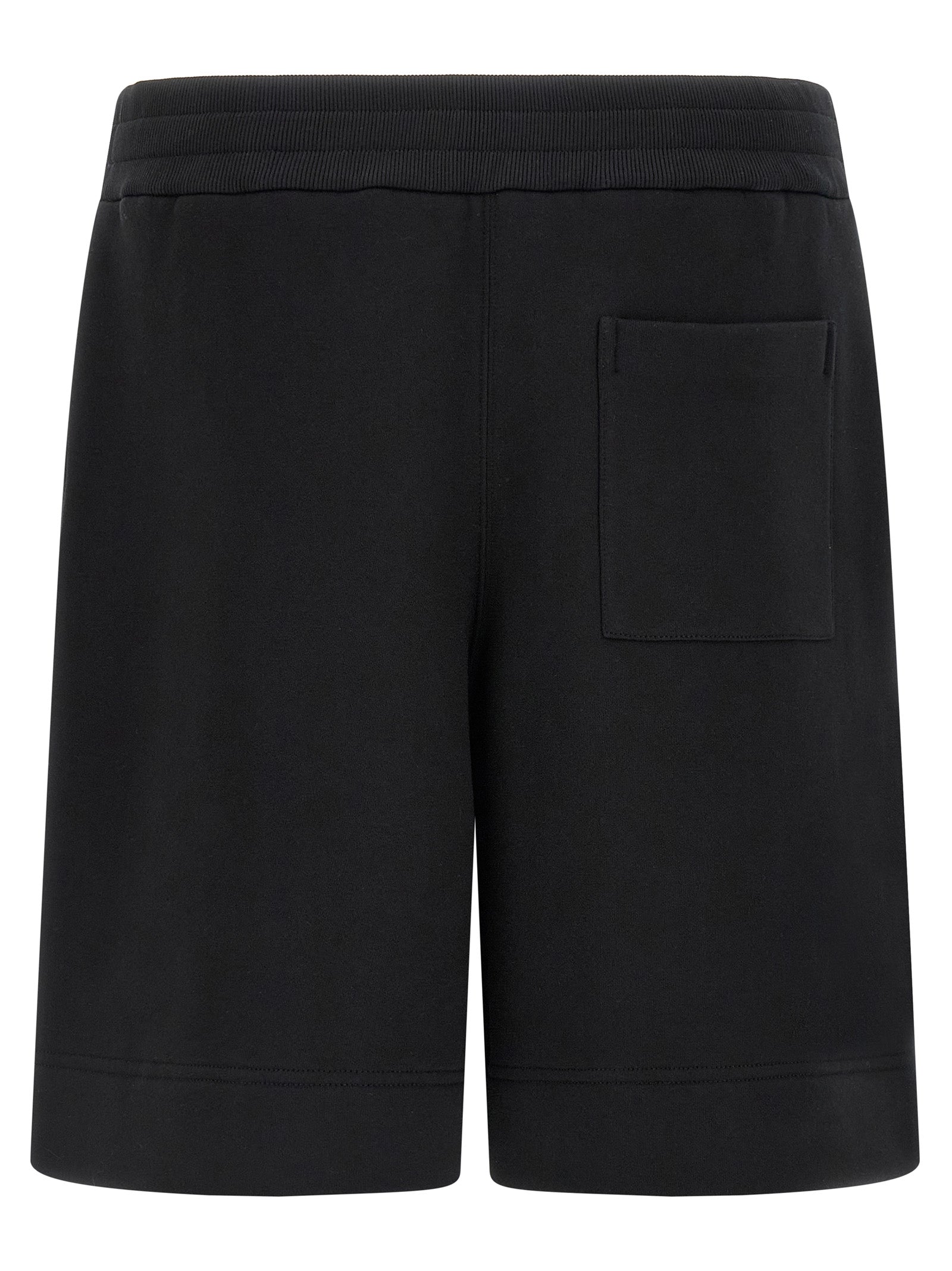 Black Cotton Bermuda Shorts