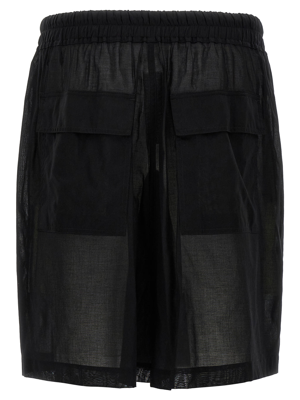 Black Cotton Bermuda Shorts
