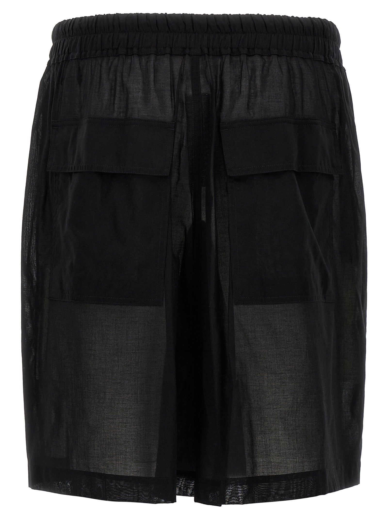 Black Cotton Bermuda Shorts
