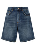 Blue Cotton Bermuda Shorts