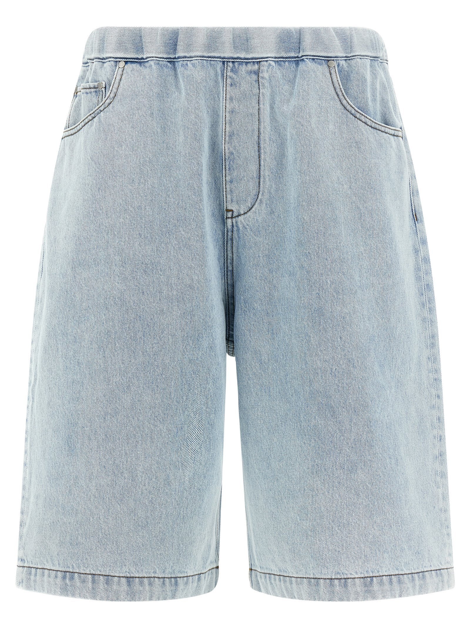 Blue Cotton Bermuda Shorts