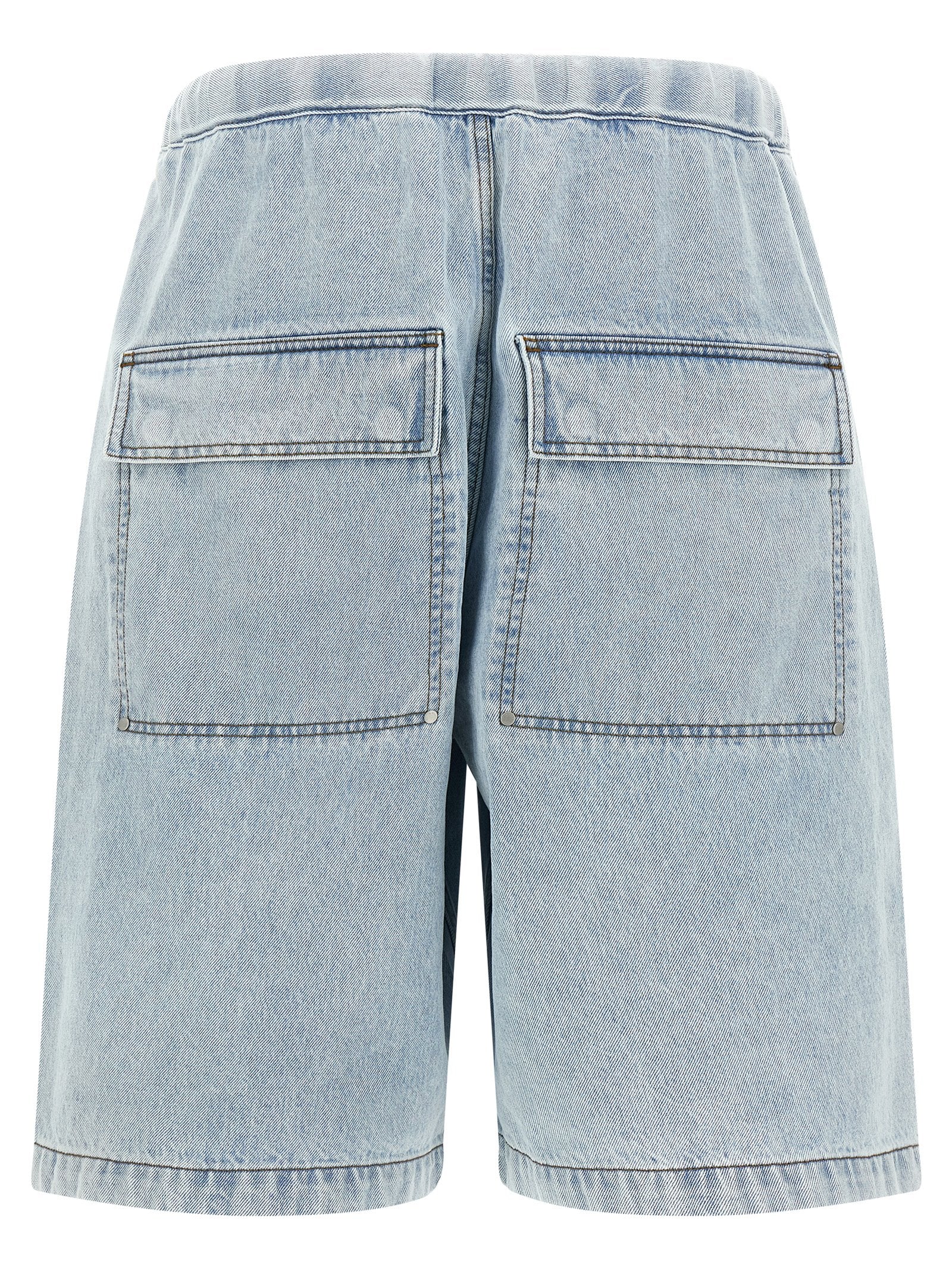 Blue Cotton Bermuda Shorts