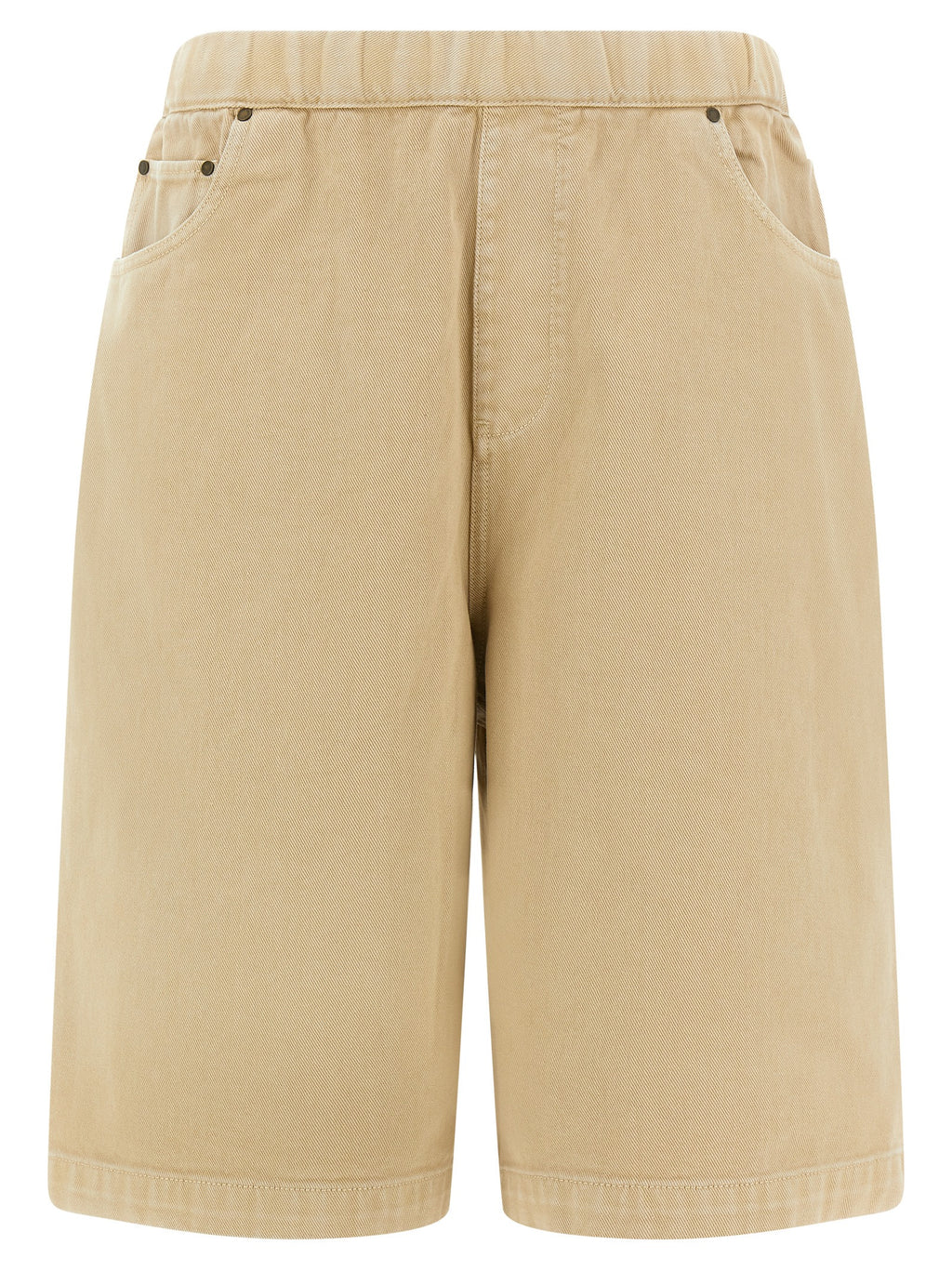Beige Cotton Bermuda Shorts