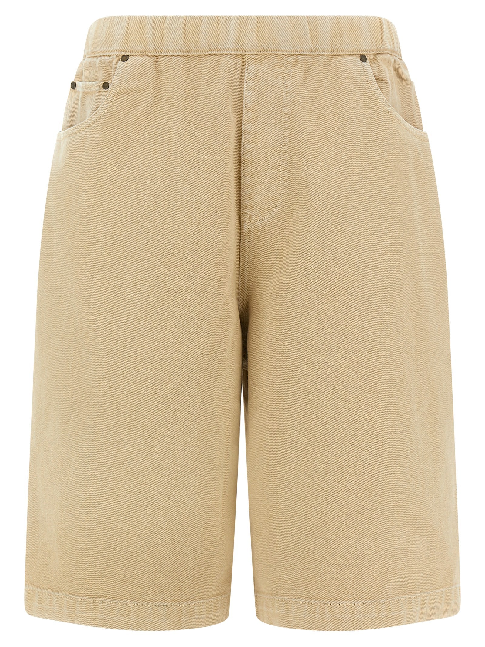 Beige Cotton Bermuda Shorts