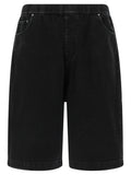 Black Cotton Bermuda Shorts