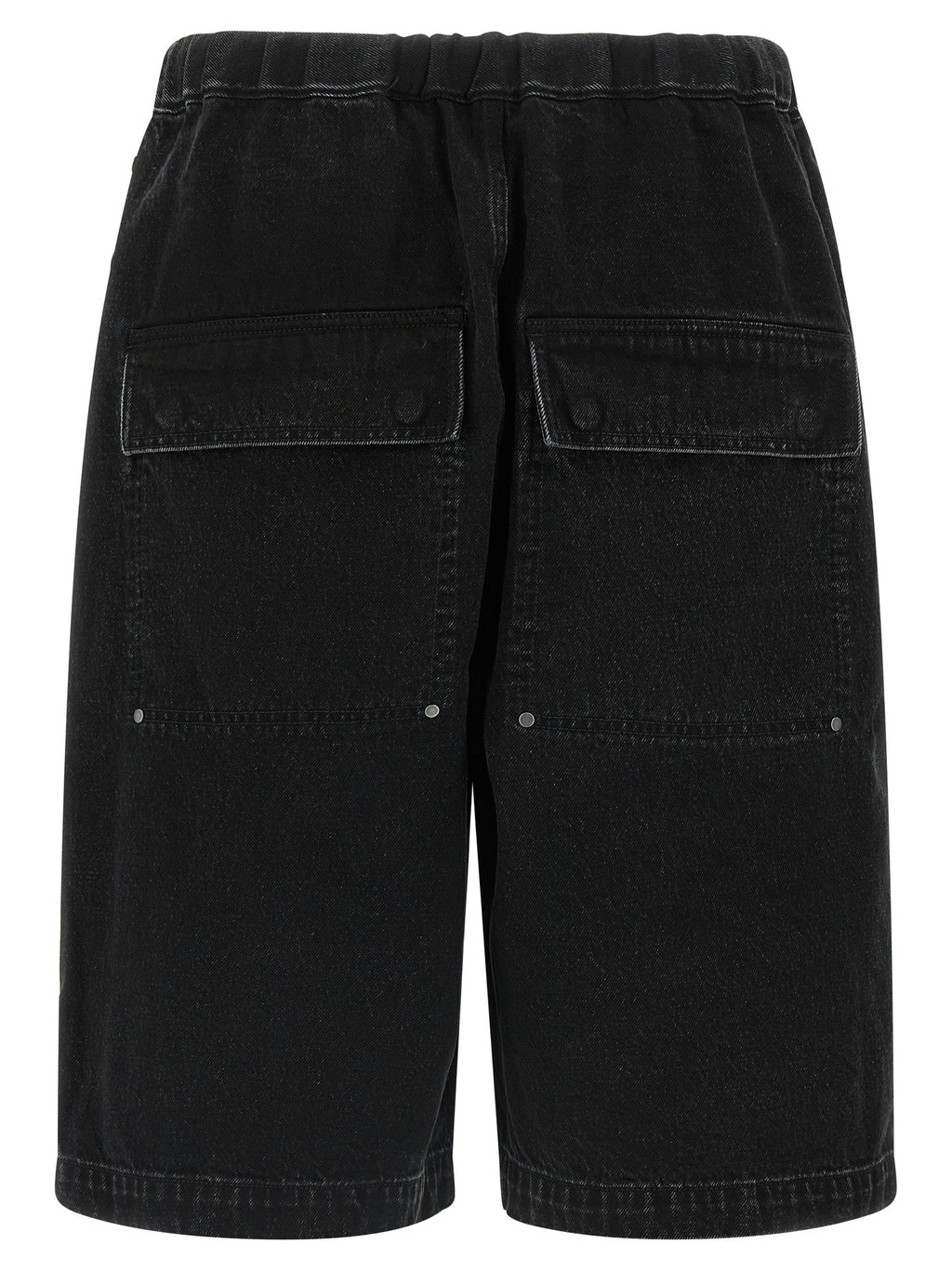 Black Cotton Bermuda Shorts
