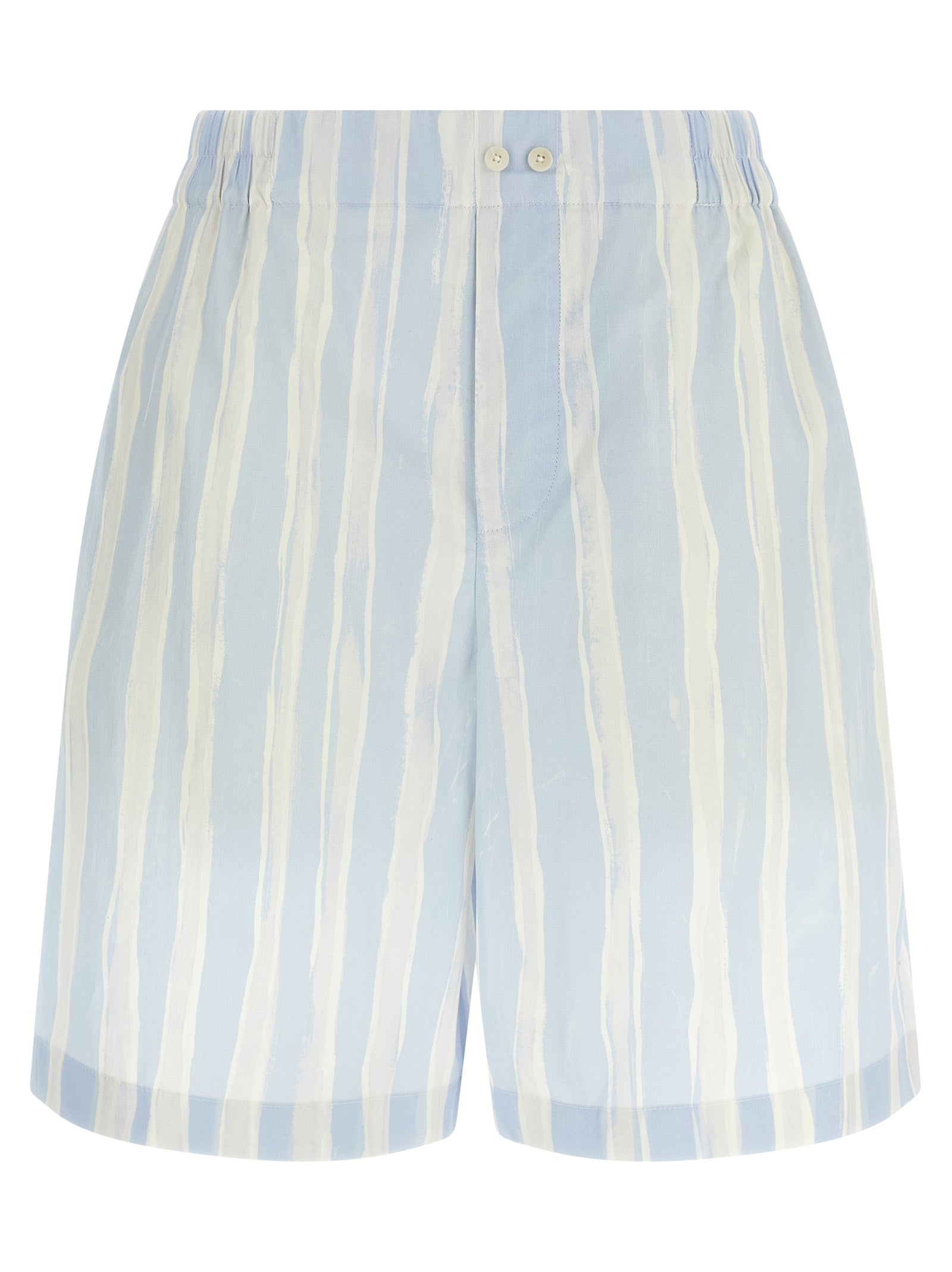 Blue Linen Bermuda Shorts