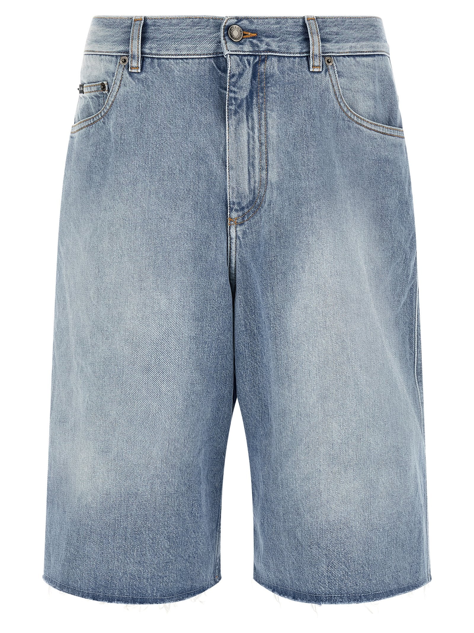 Blue Cotton Bermuda Shorts