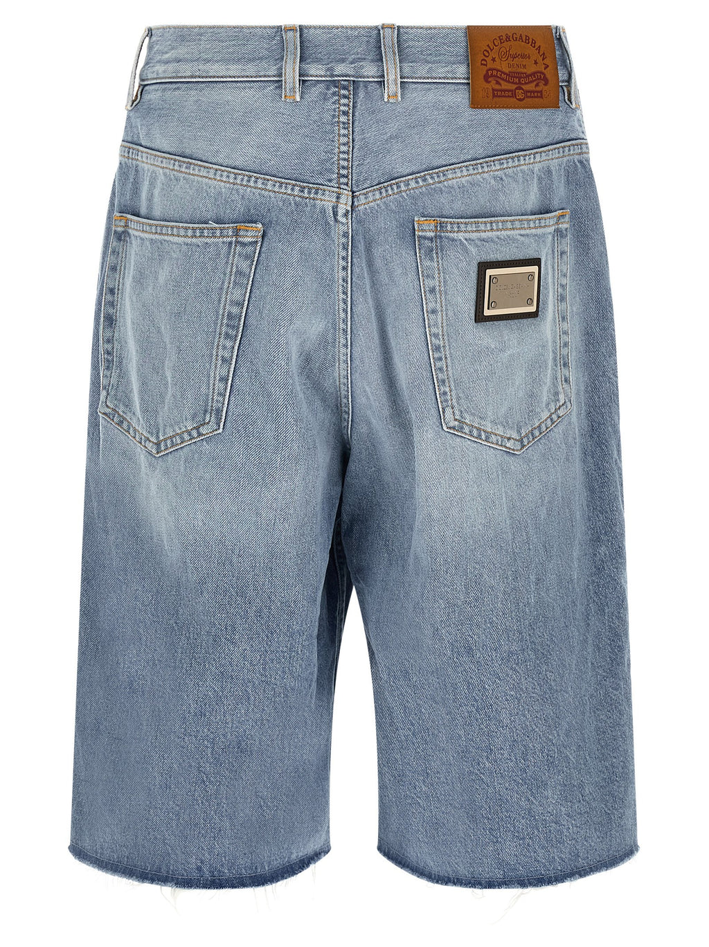 Blue Cotton Bermuda Shorts
