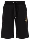 Black Cotton Bermuda Shorts