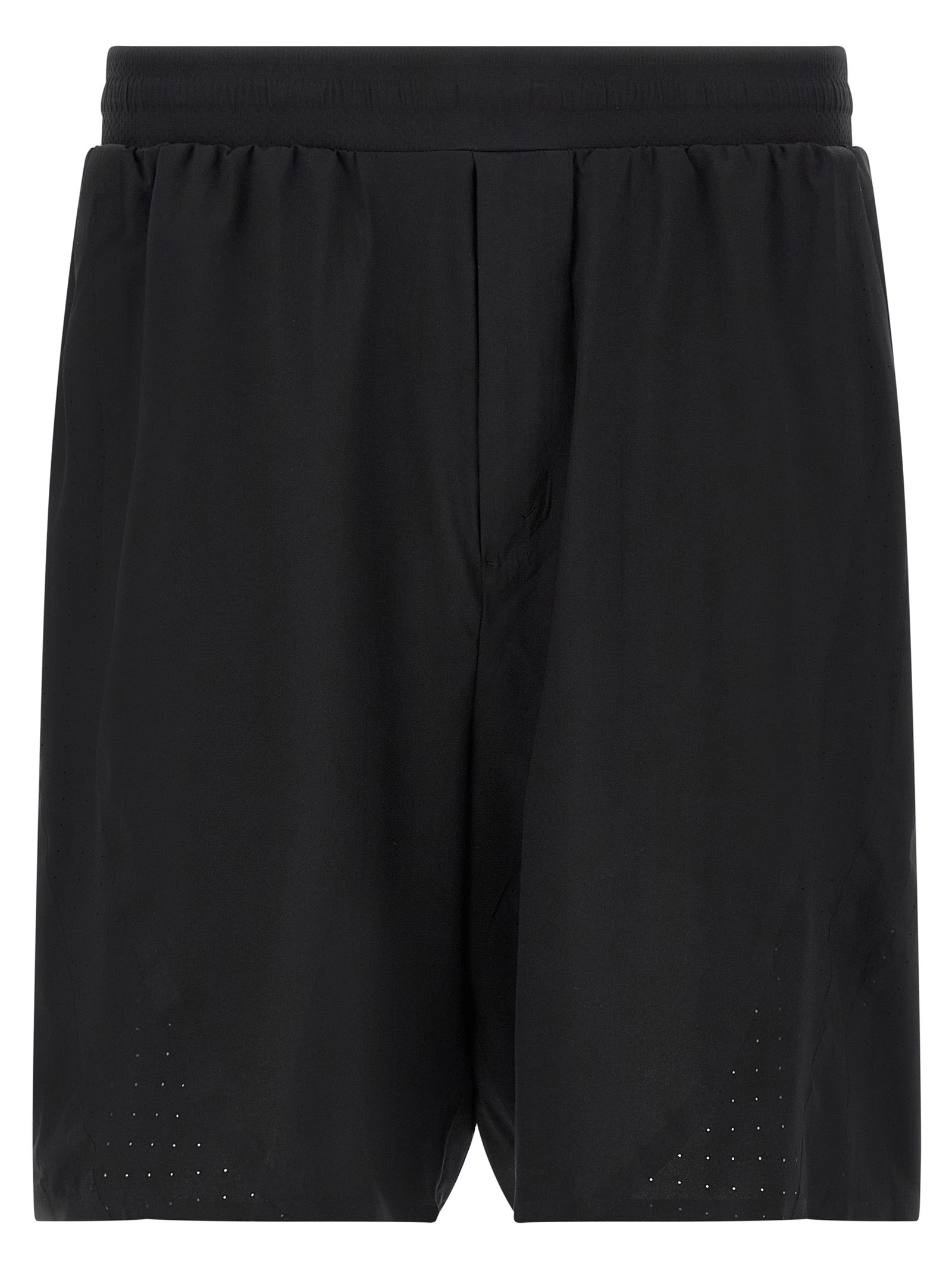 Black Polyester Bermuda Shorts