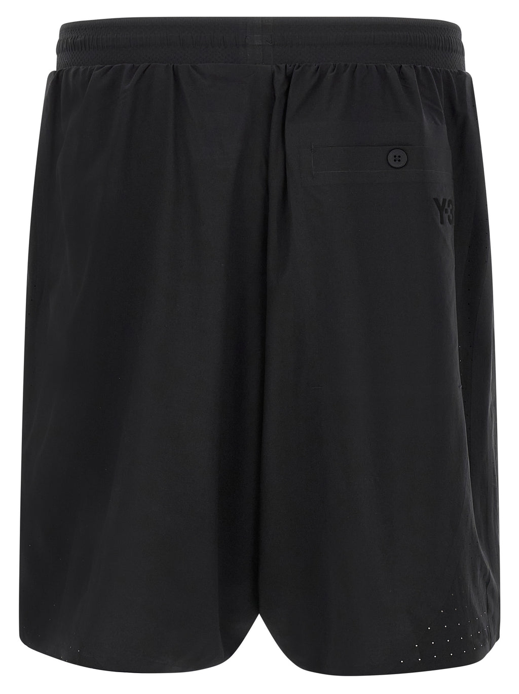 Black Polyester Bermuda Shorts