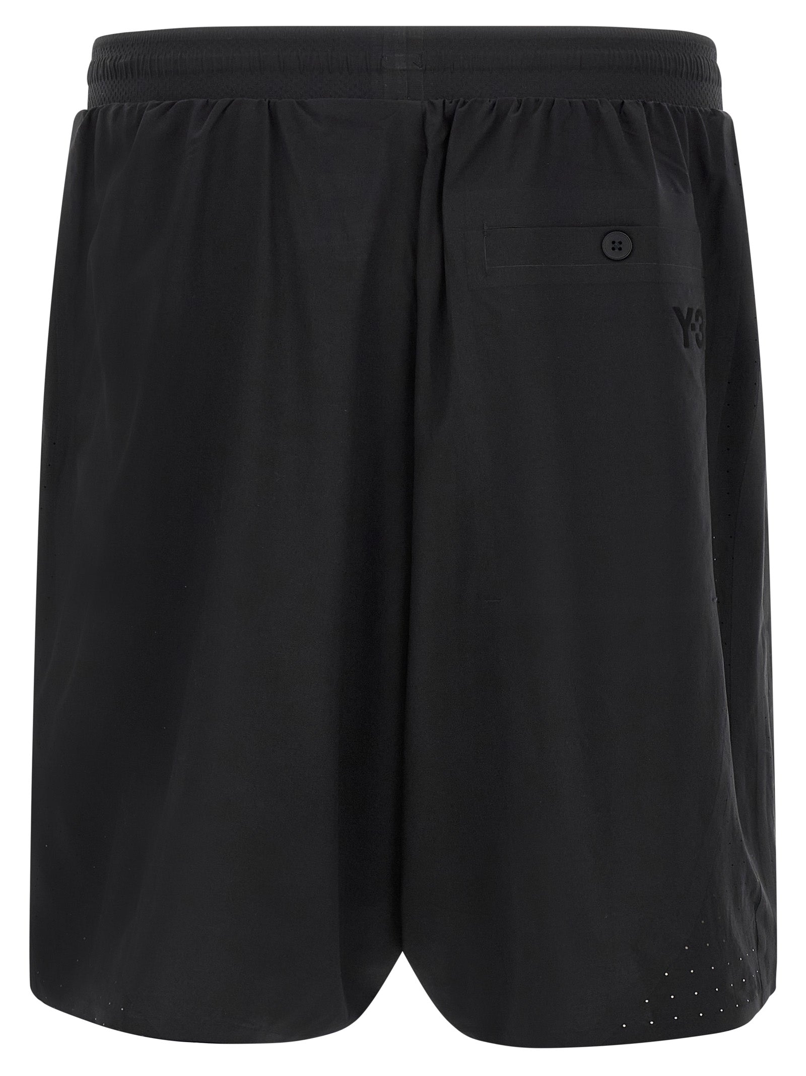 Black Polyester Bermuda Shorts