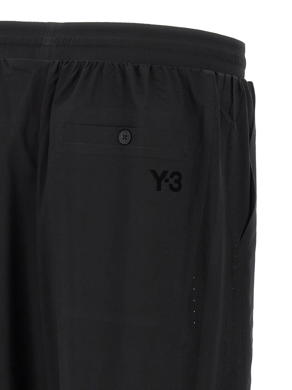 Black Polyester Bermuda Shorts