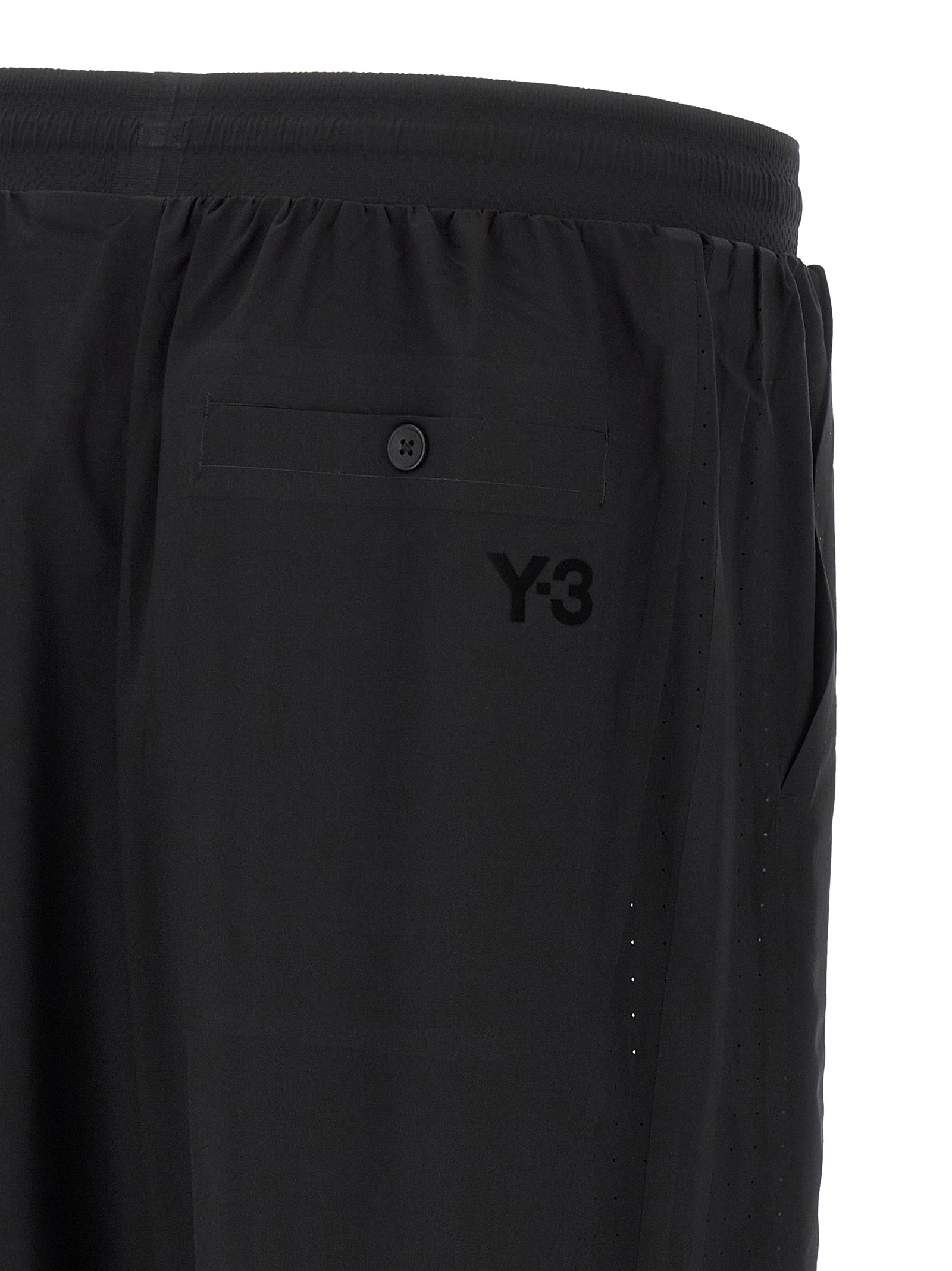 Black Polyester Bermuda Shorts