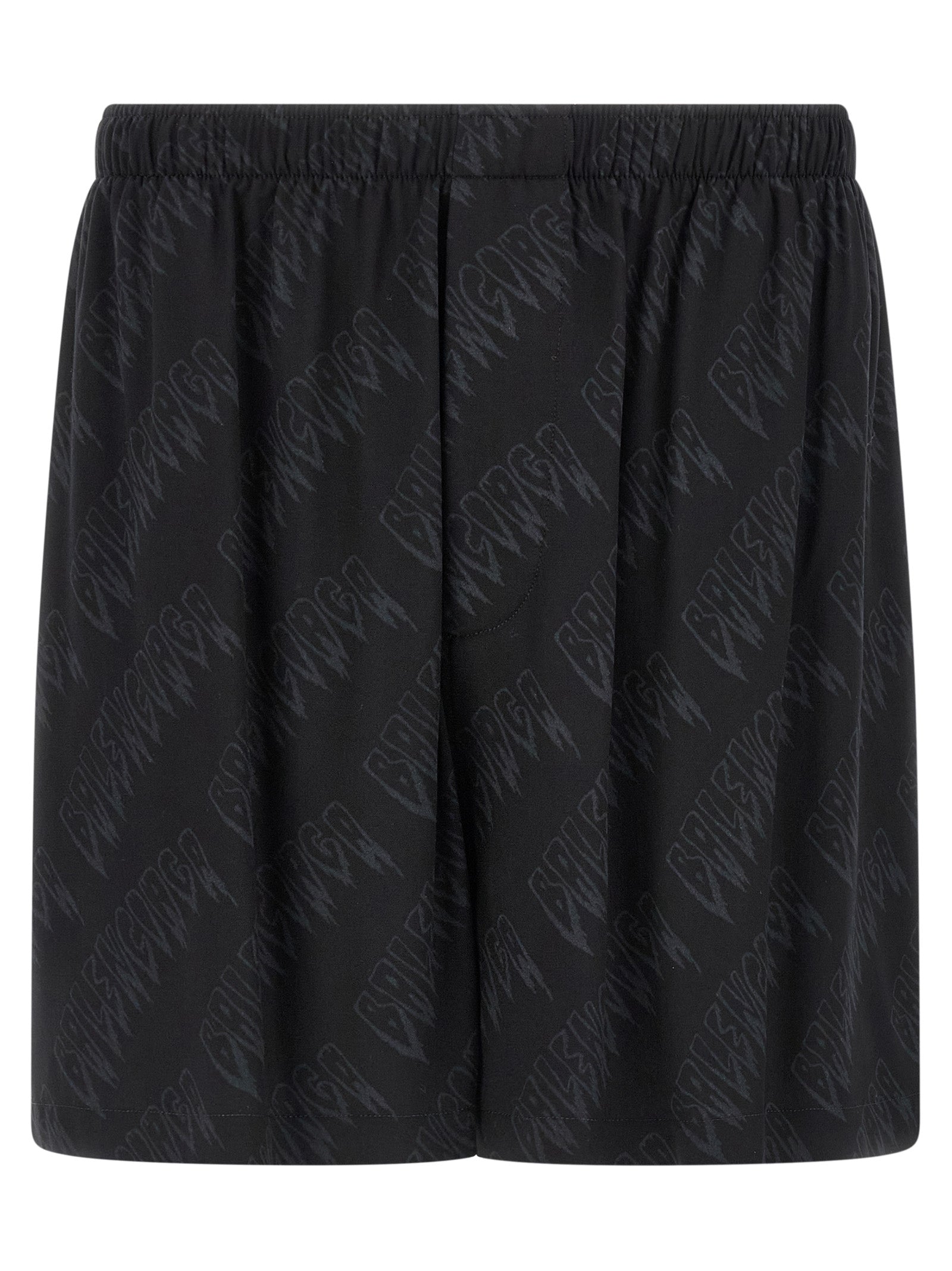 Black Viscose Bermuda Shorts