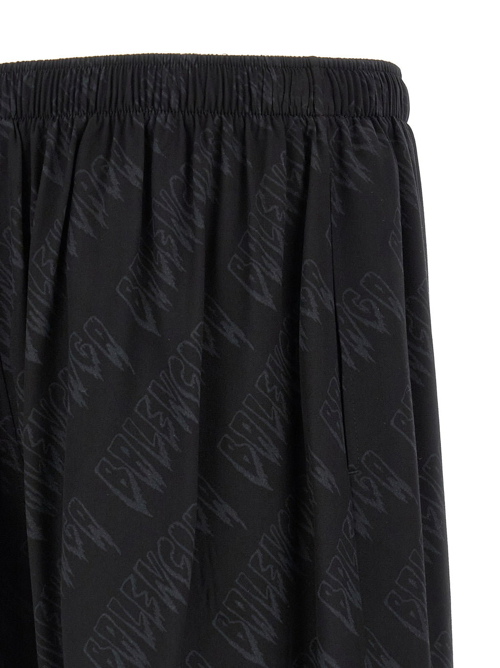 Black Viscose Bermuda Shorts