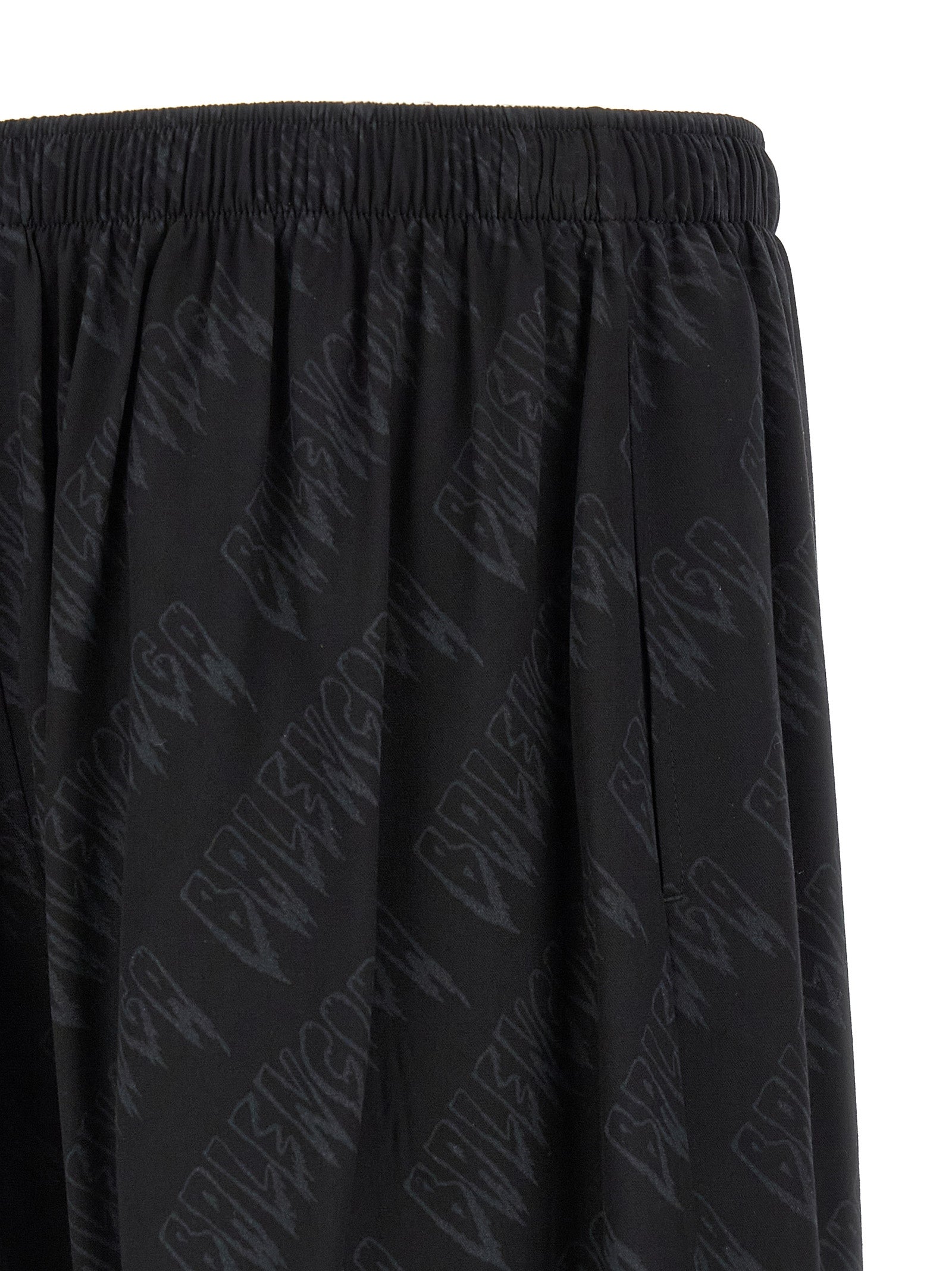 Black Viscose Bermuda Shorts