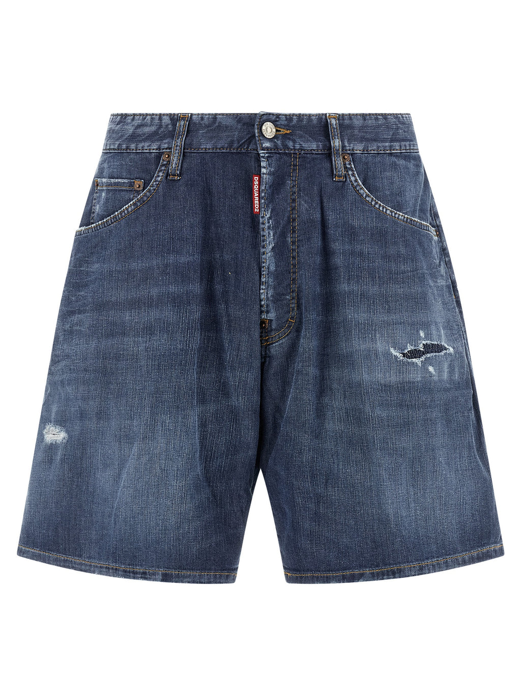 Blue Cotton Bermuda Shorts