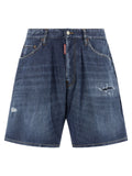 Blue Cotton Bermuda Shorts