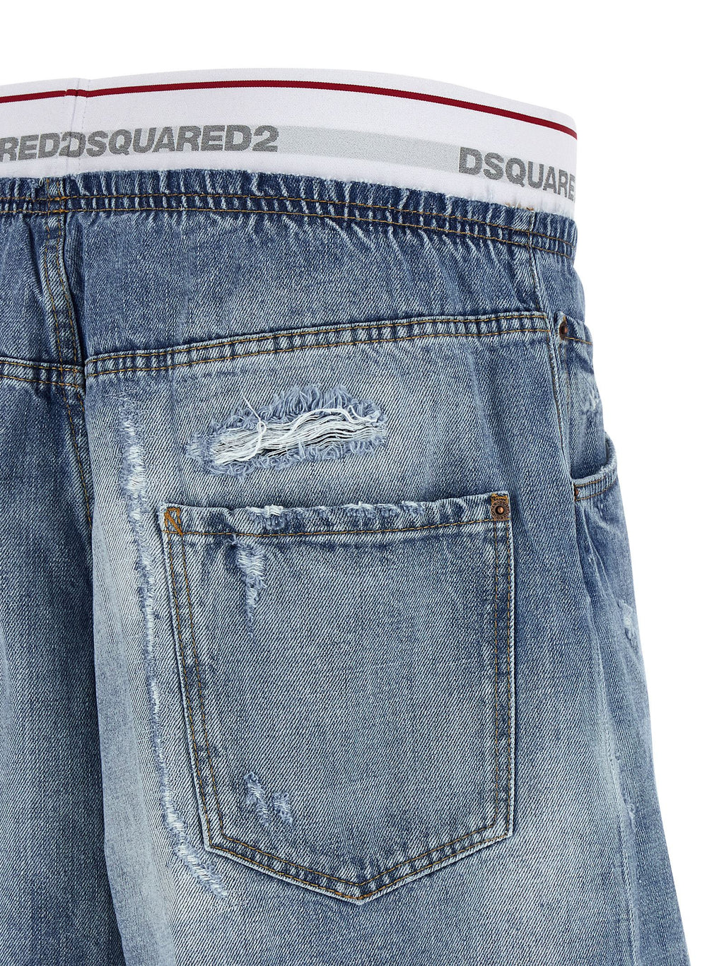 Blue Cotton Bermuda Shorts