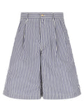 Blue Cotton Bermuda Shorts