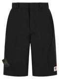 Black Polyester Bermuda Shorts