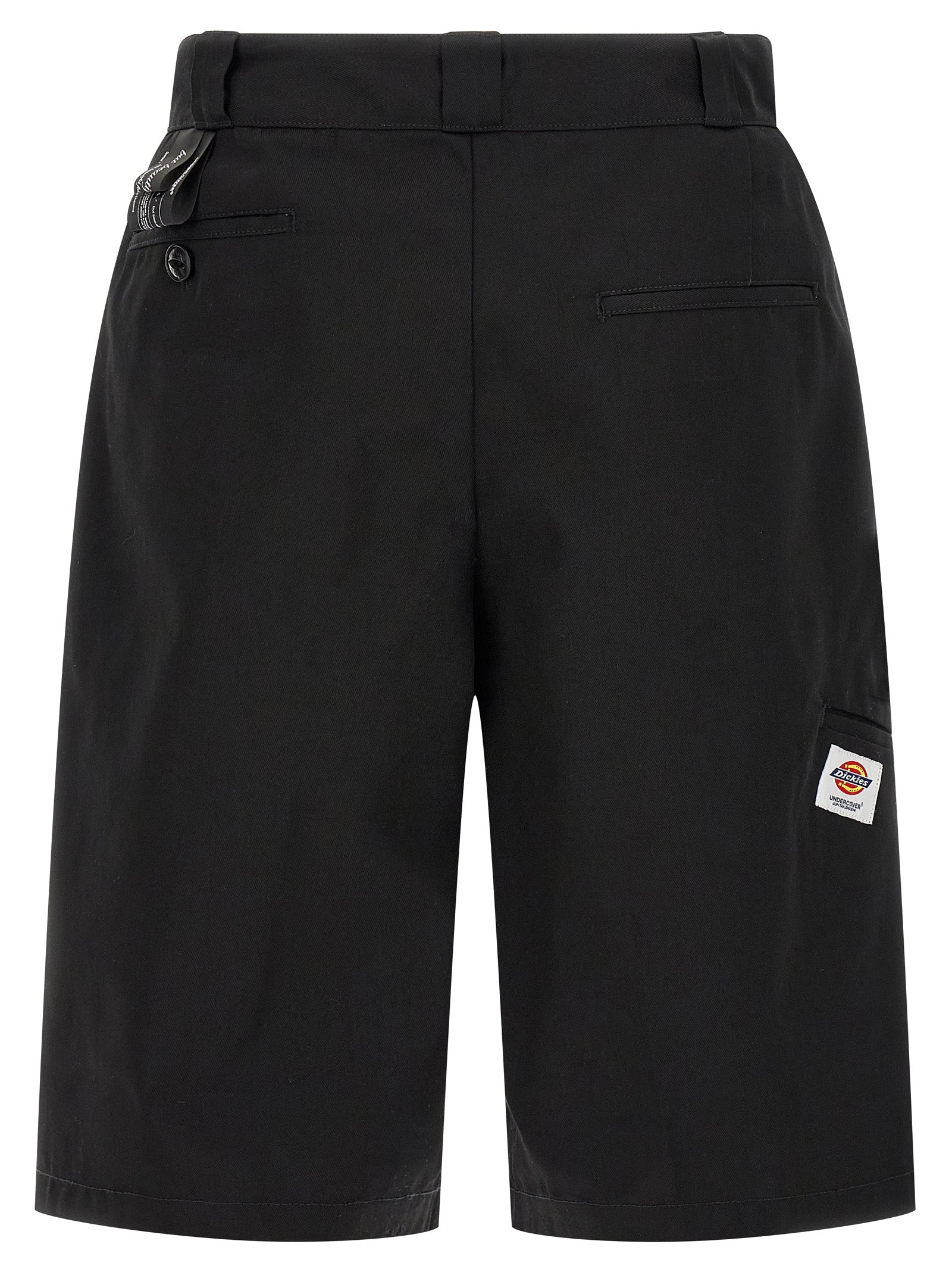 Black Polyester Bermuda Shorts