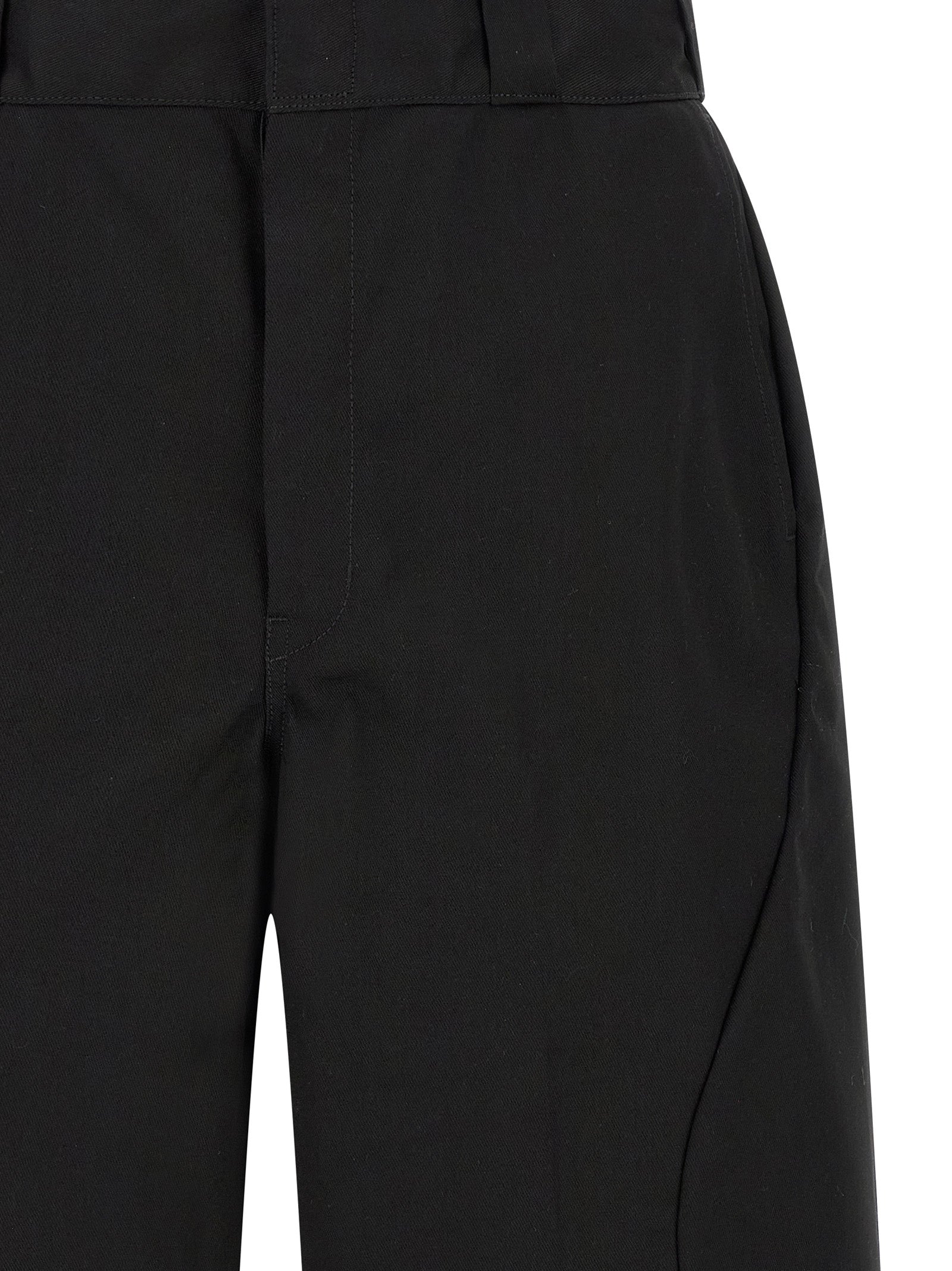 Black Polyester Bermuda Shorts