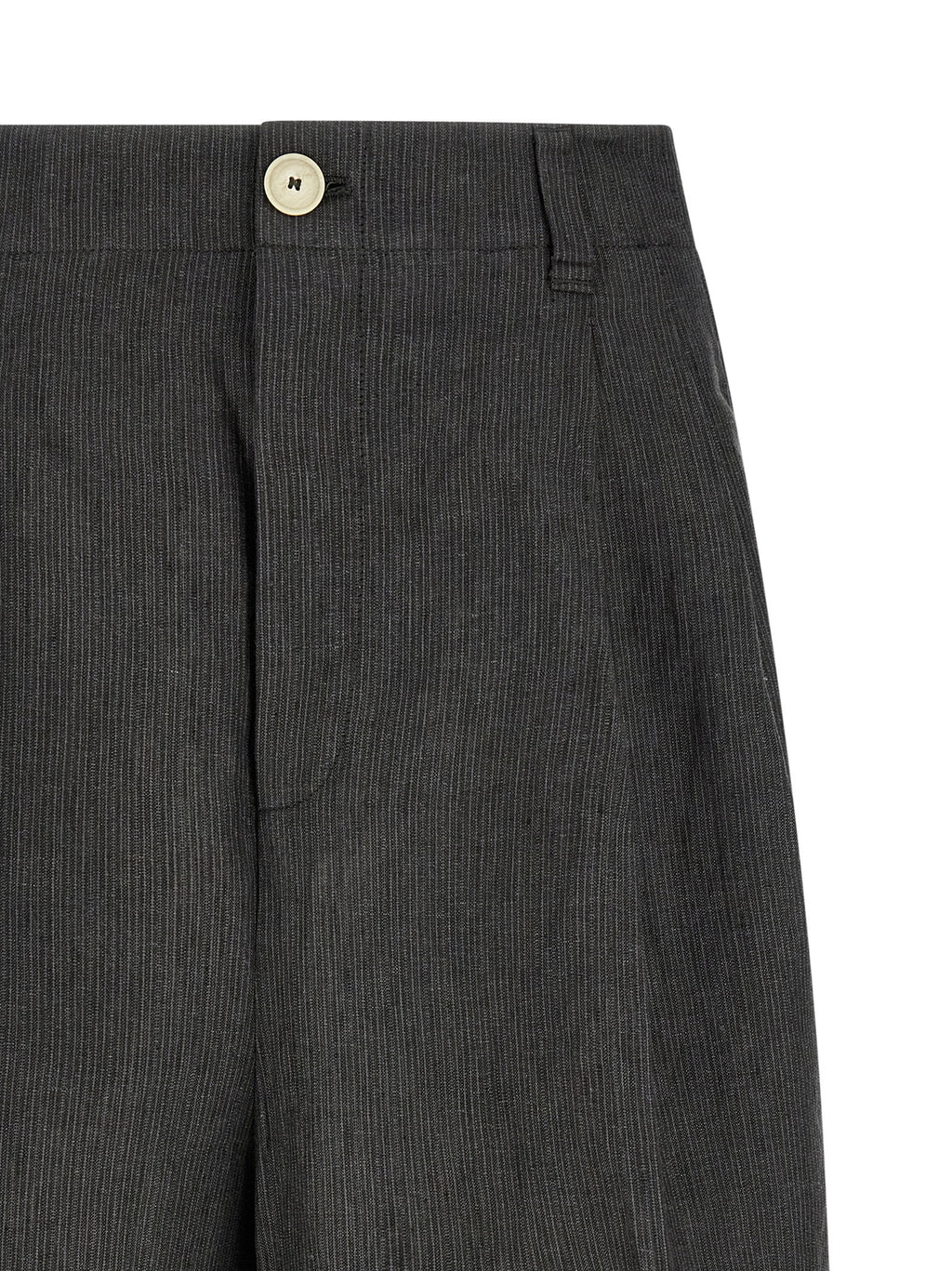 Gray Linen Bermuda Shorts
