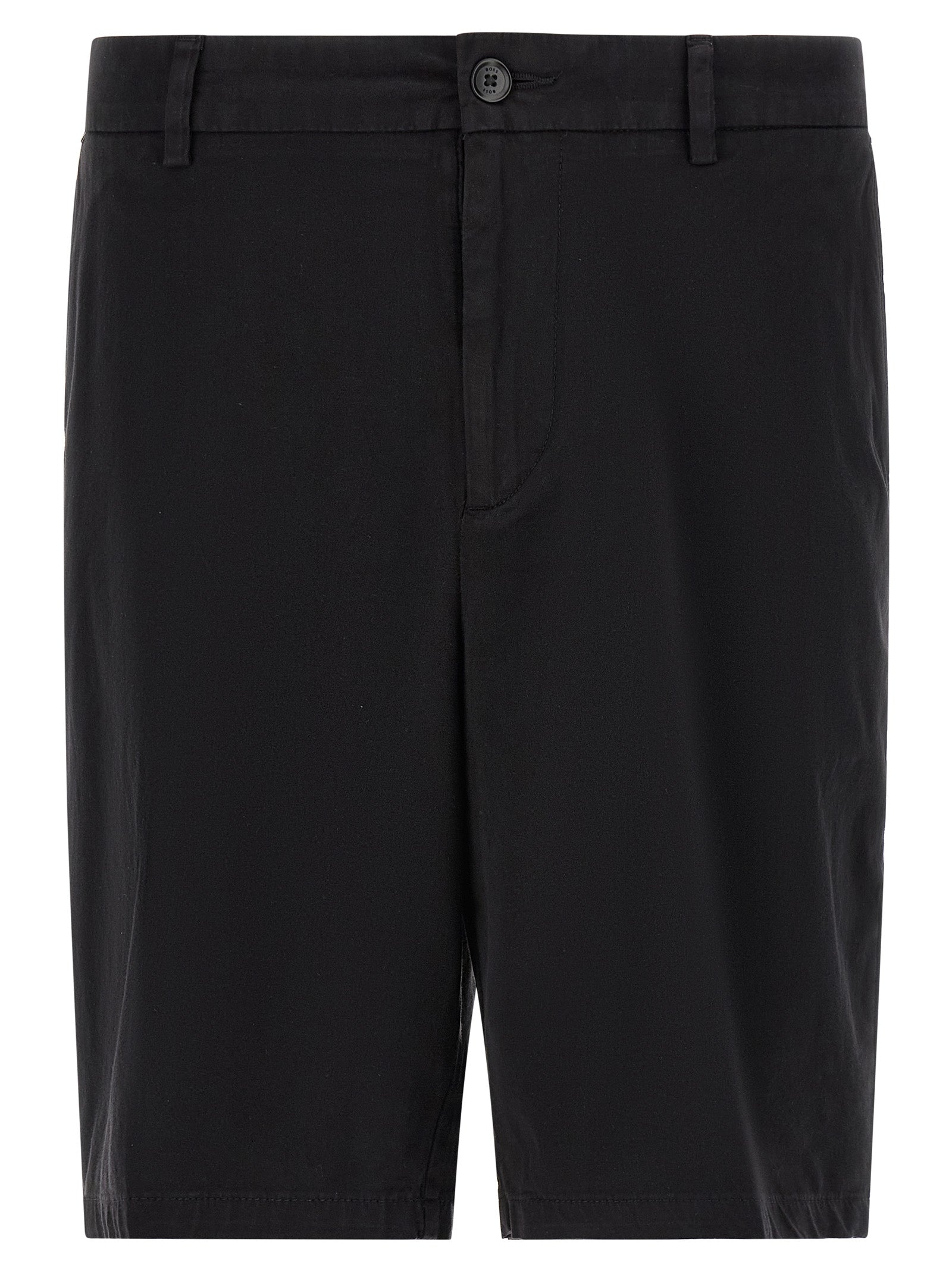 Black Cotton Bermuda Shorts