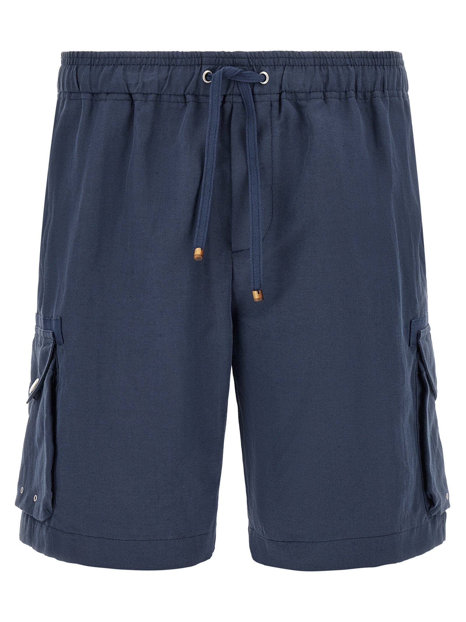 Blue Linen Bermuda Shorts