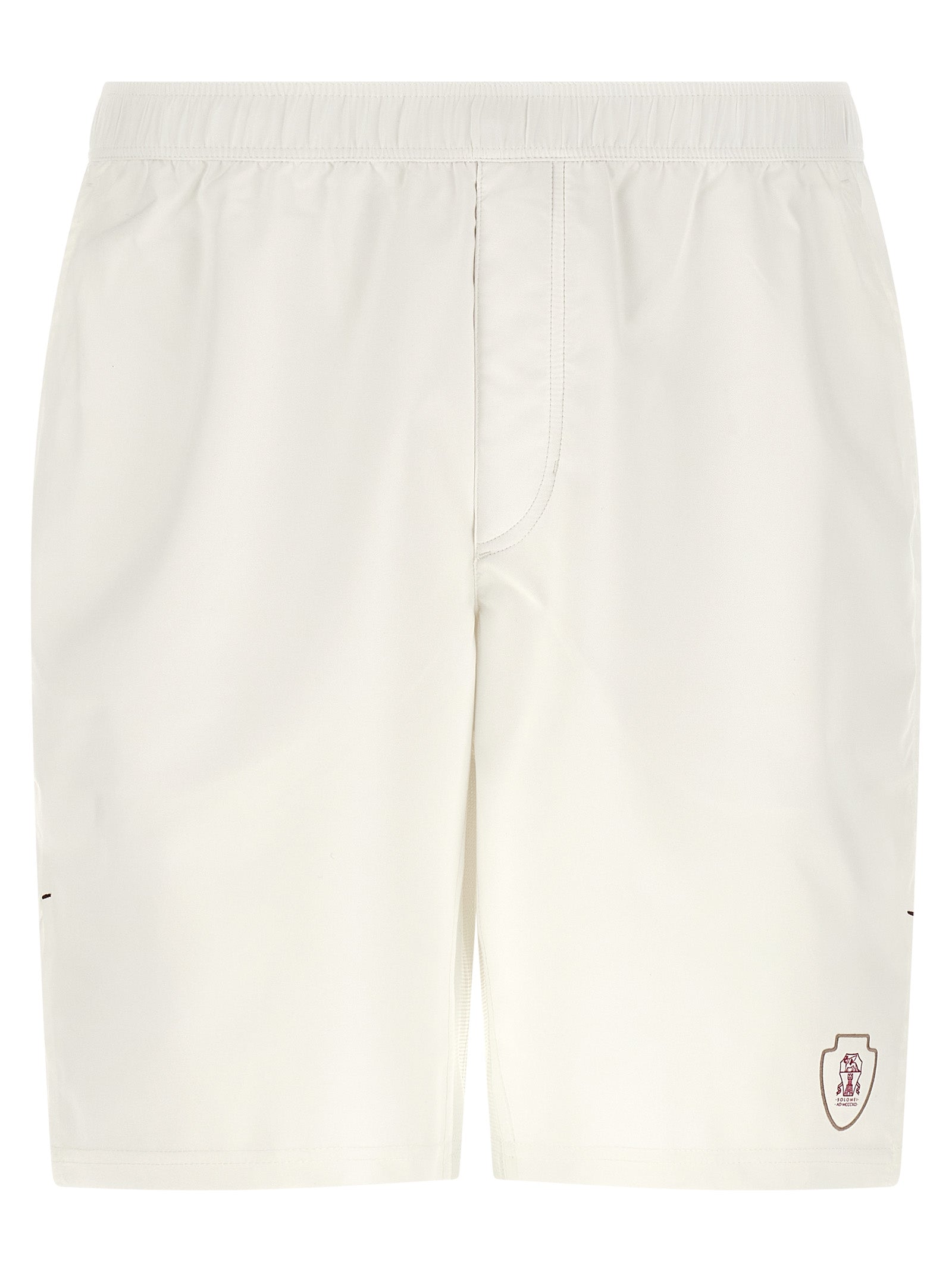 White Polyester Bermuda Shorts