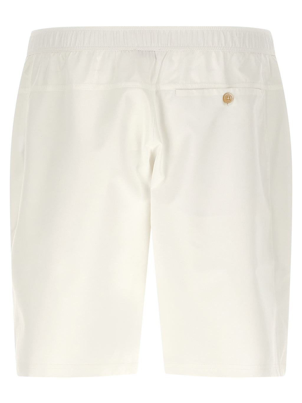 White Polyester Bermuda Shorts