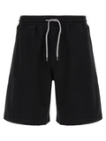 Black Cotton Bermuda Shorts