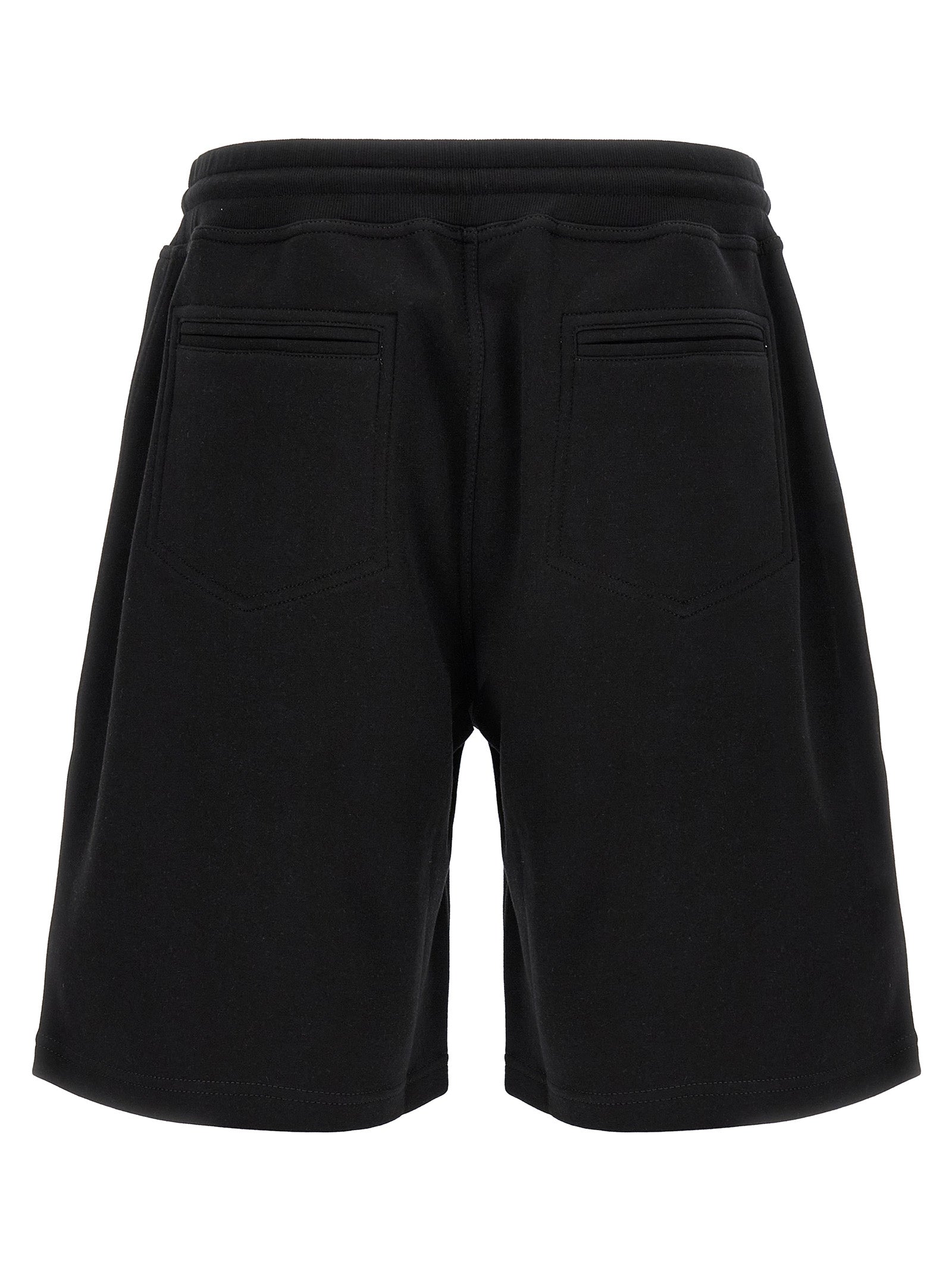 Black Cotton Bermuda Shorts