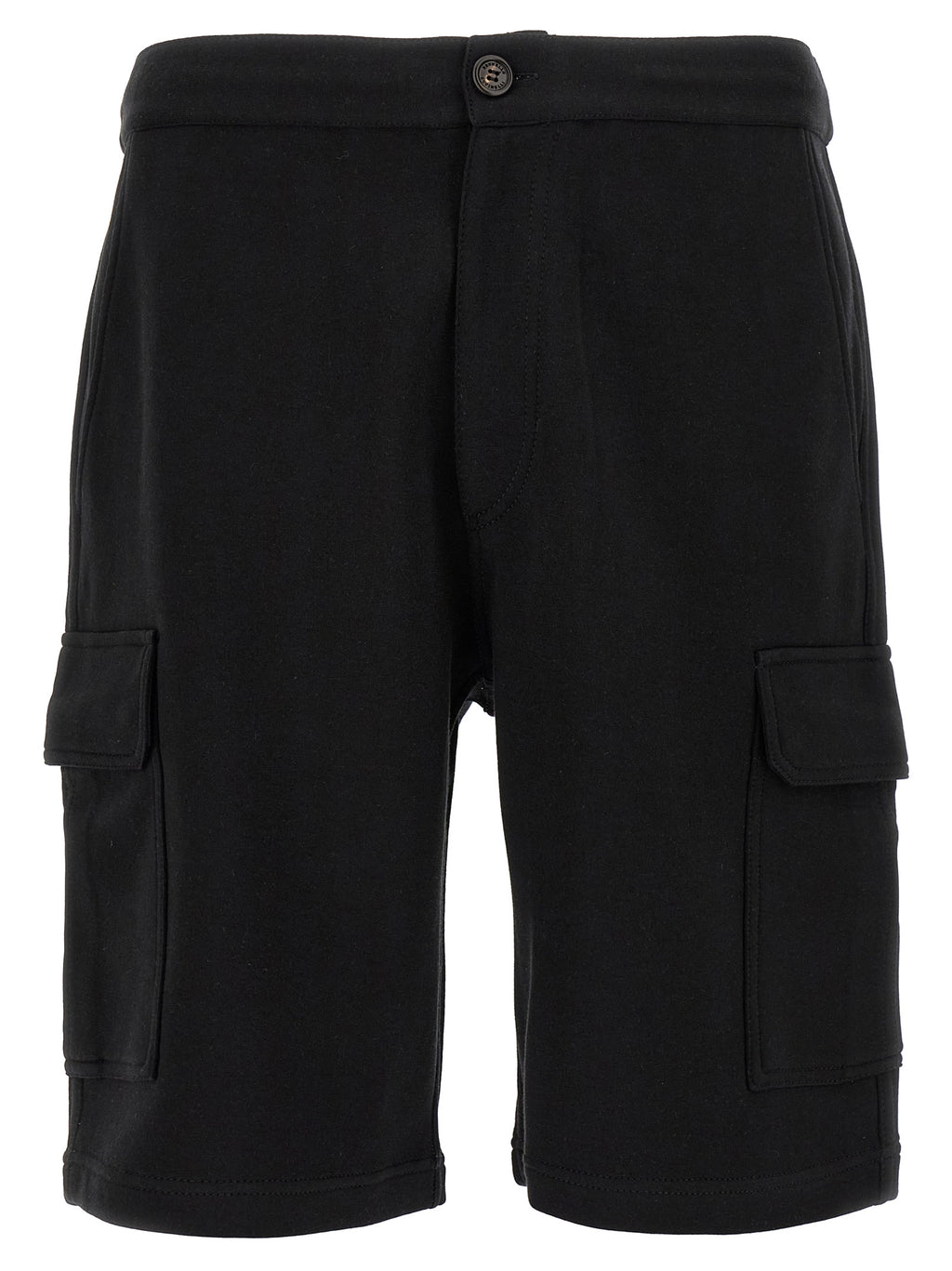 Black Cotton Bermuda Shorts