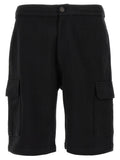 Black Cotton Bermuda Shorts
