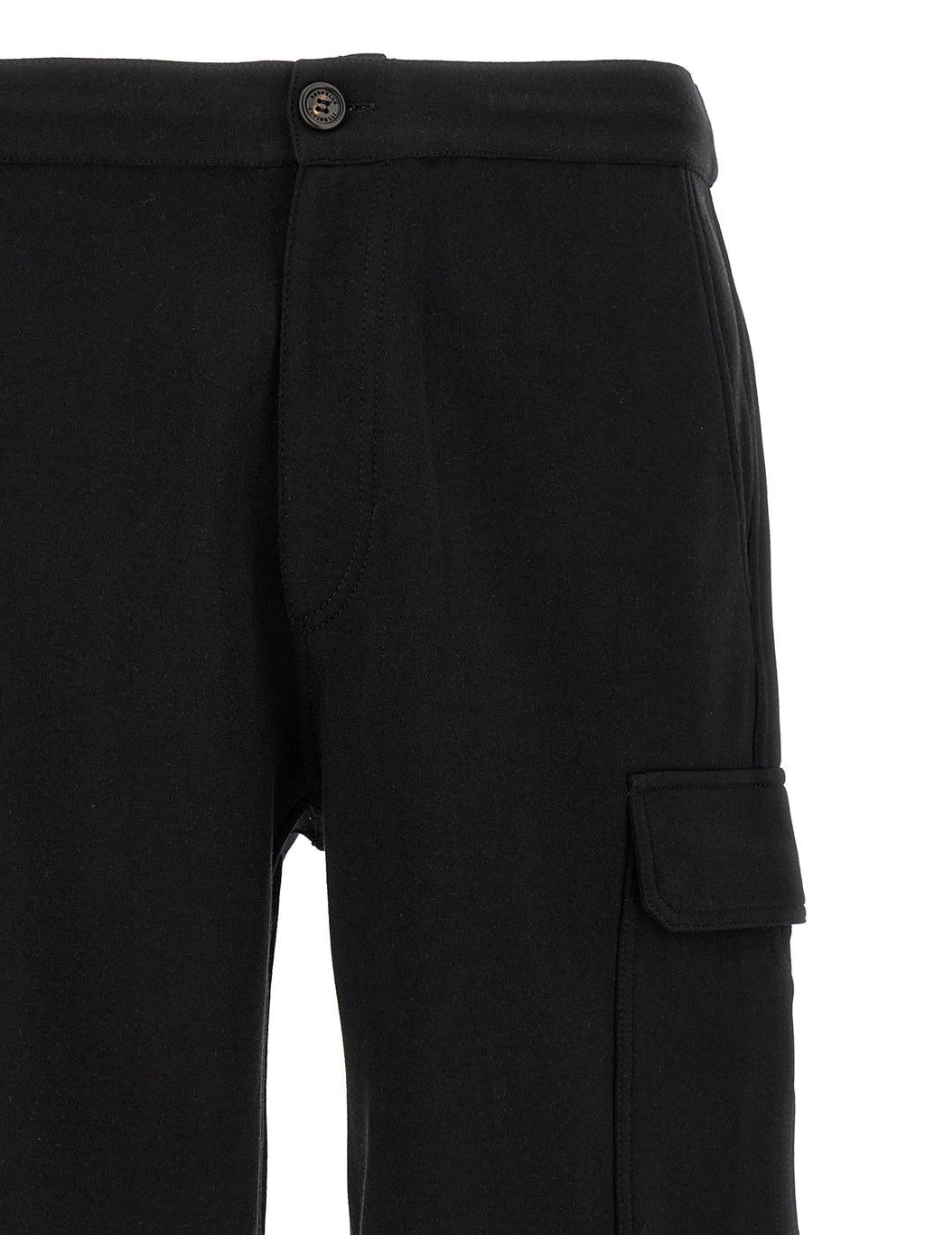Black Cotton Bermuda Shorts