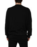 Black Graphic Logo Crew Neck Wool Pullover Sweater