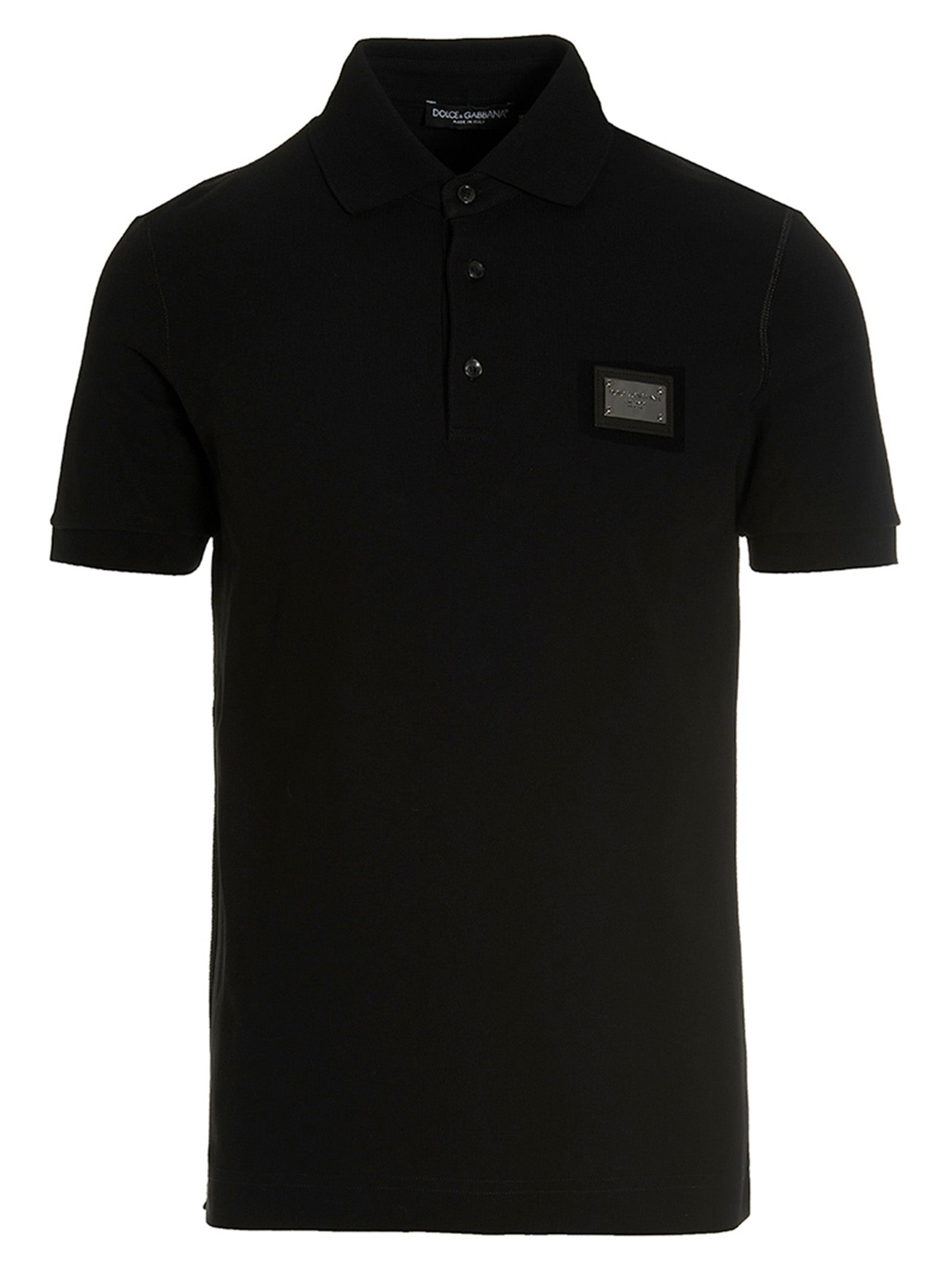 Black Cotton Polo Shirt