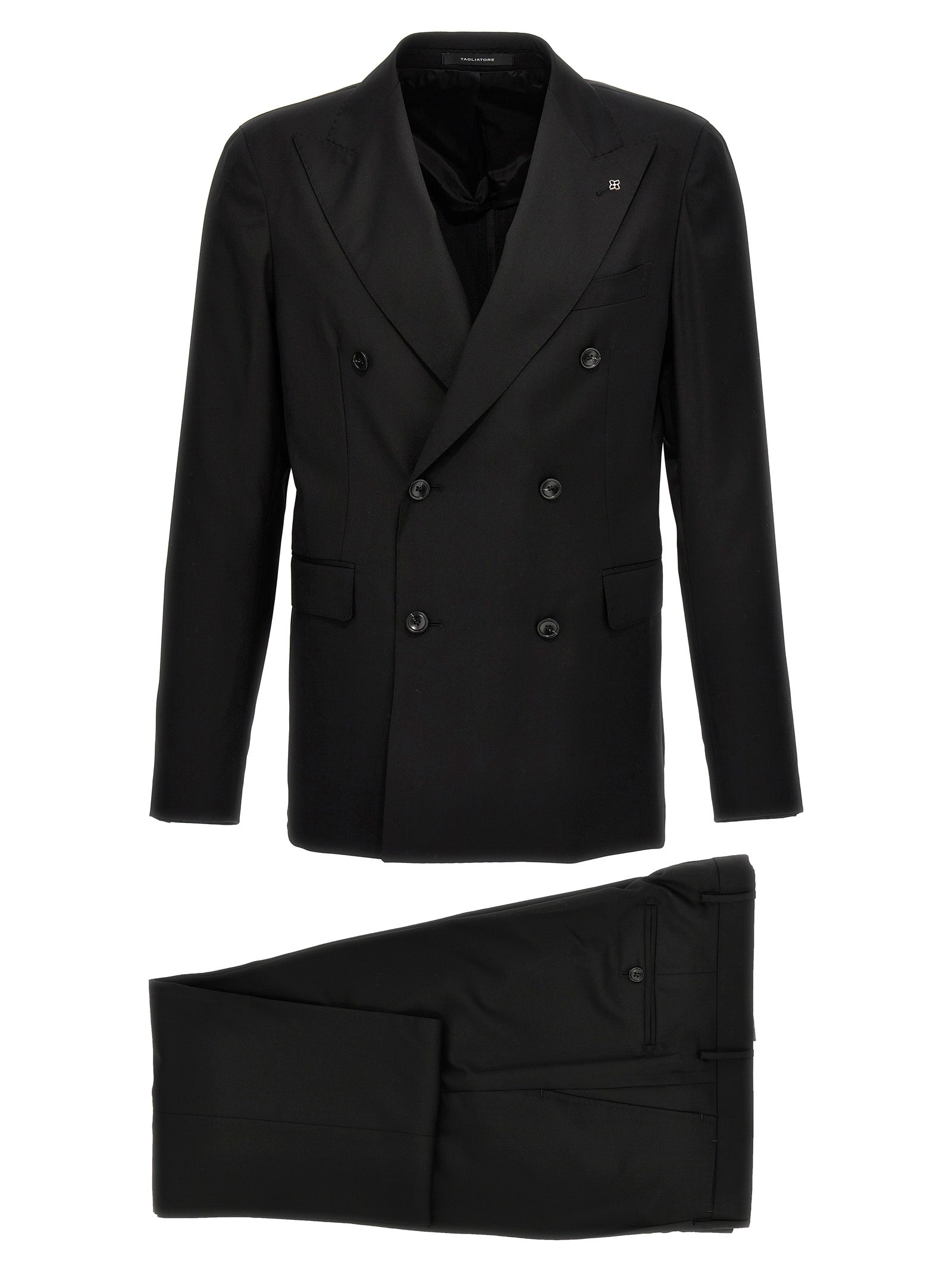 Black Virgin Wool Two-Piece Suit